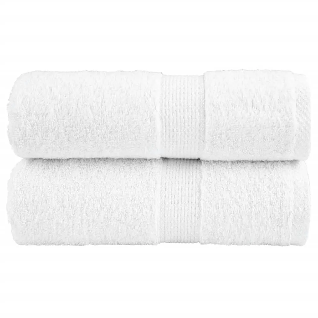 Premium Washcloths 2pcs White 30x30cm 600gsm 100% Cotton