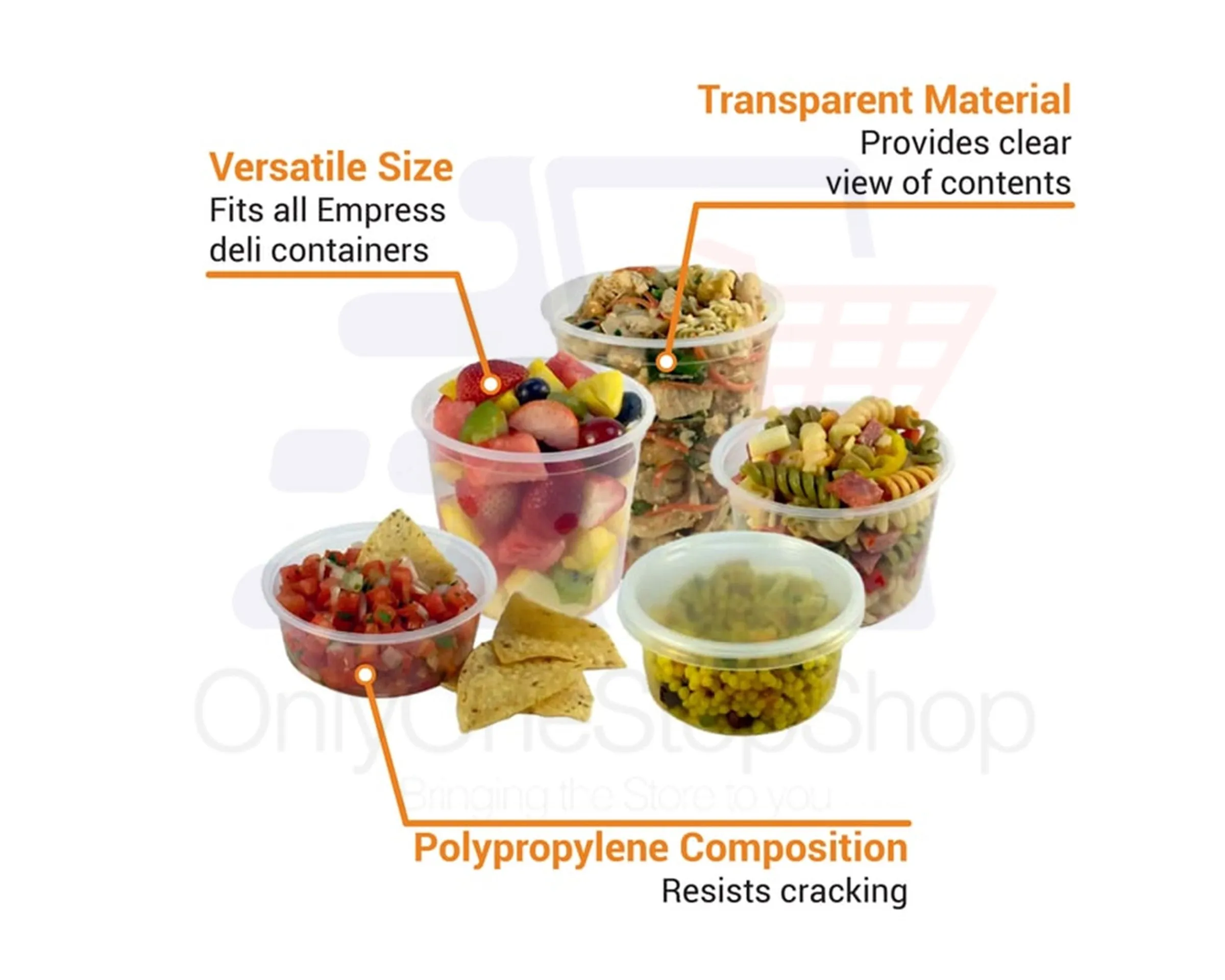 "BULK" Heavy Duty Deli Food Storage Containers with Lids 8oz