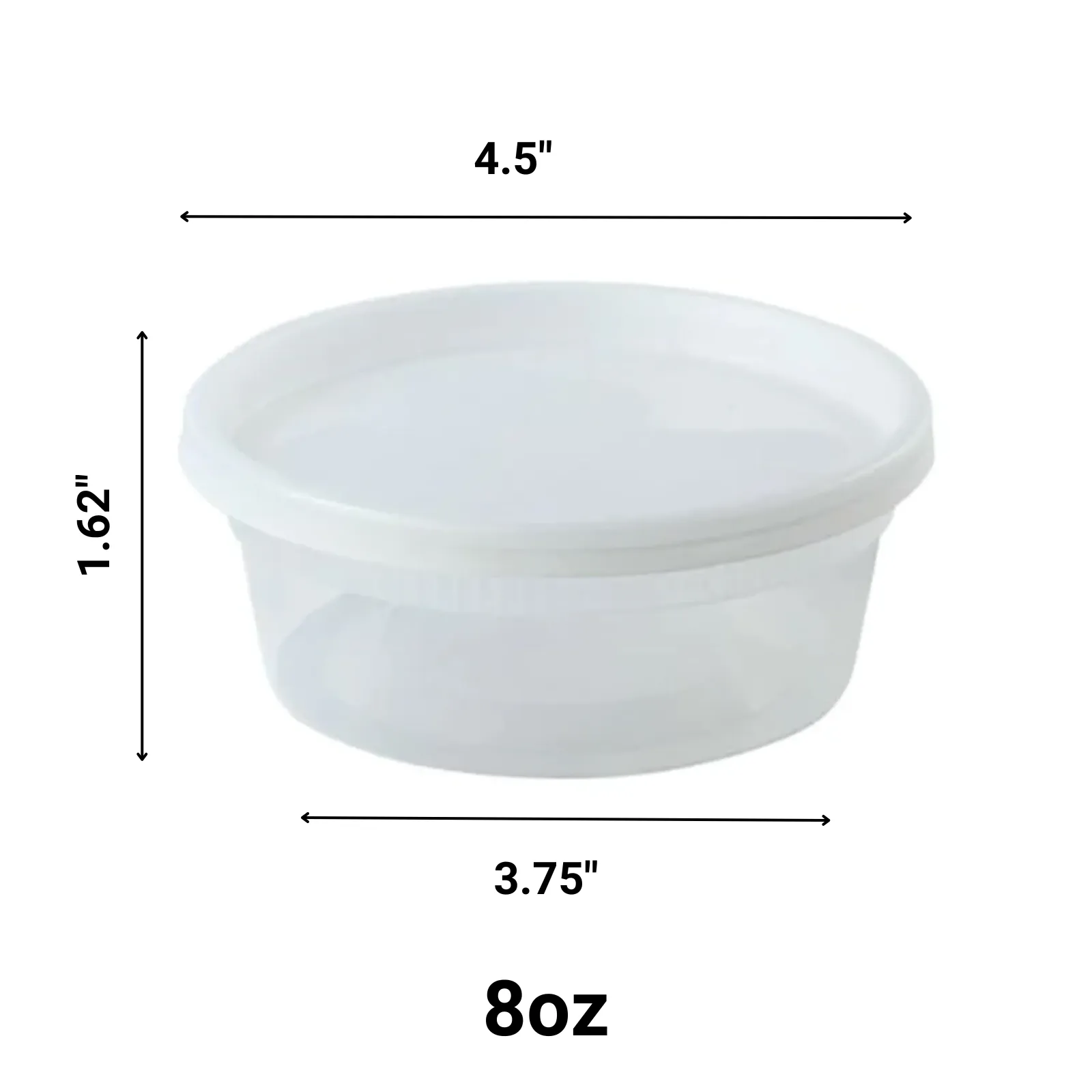 "BULK" Heavy Duty Deli Food Storage Containers with Lids 8oz