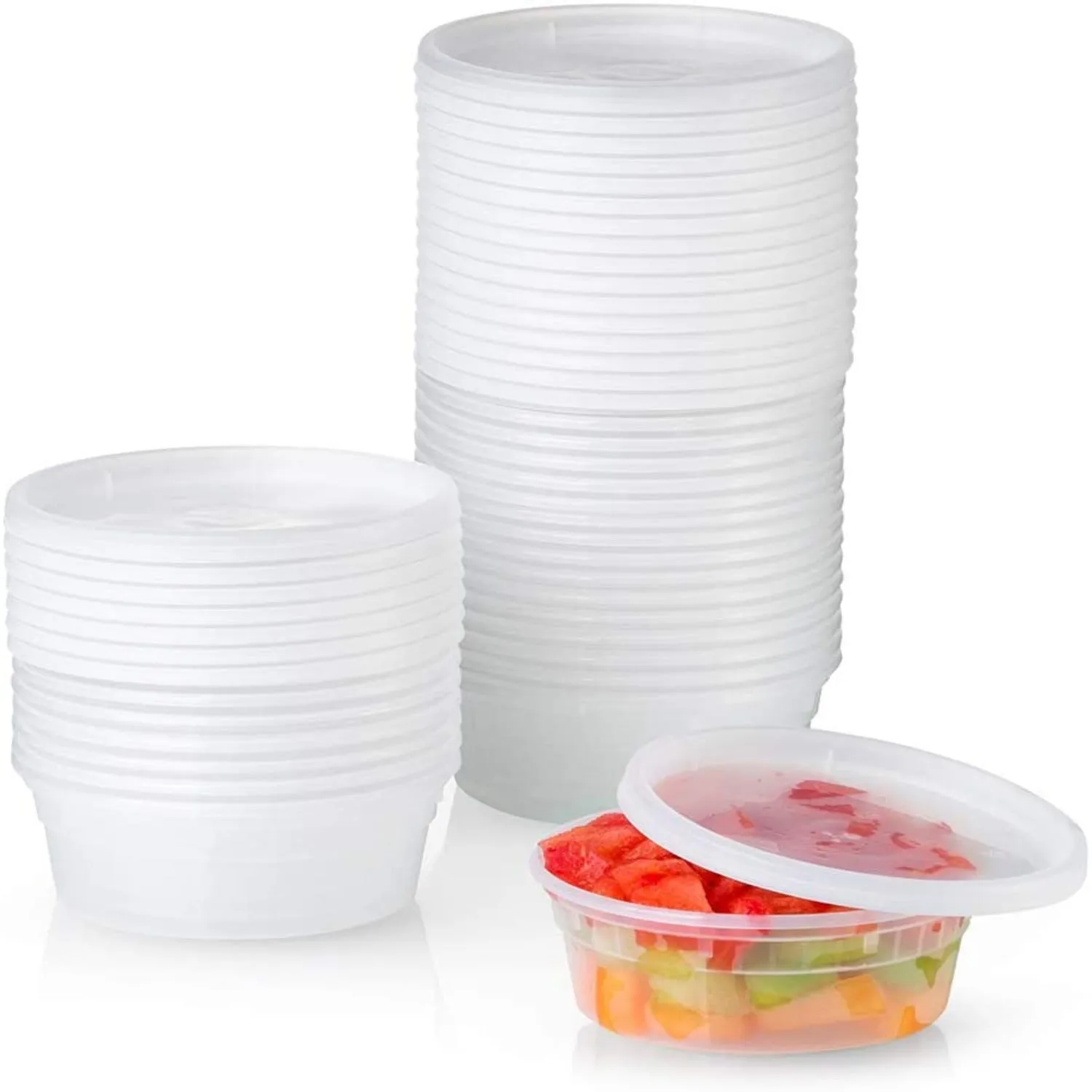 "BULK" Heavy Duty Deli Food Storage Containers with Lids 8oz