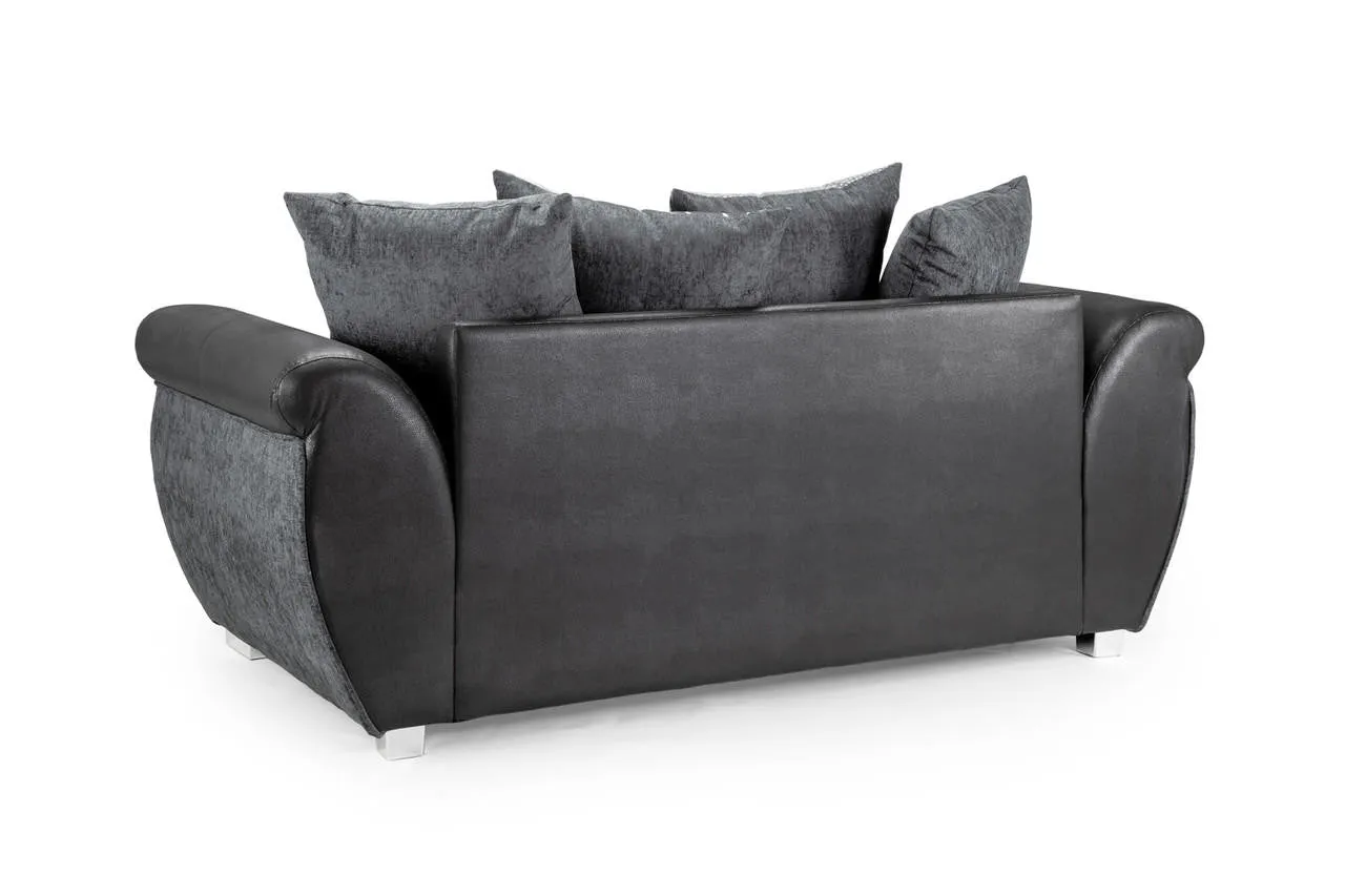 Shannon Sofa - Black/Grey 3 Seater - 193 CM