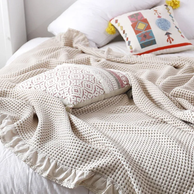 Soft 100% Cotton Knitted Blanket