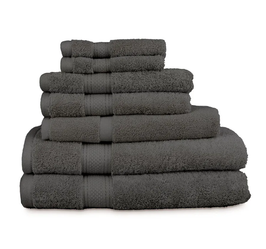 St Regis 7 Piece 600GSM Cotton Towel Set Charcoal