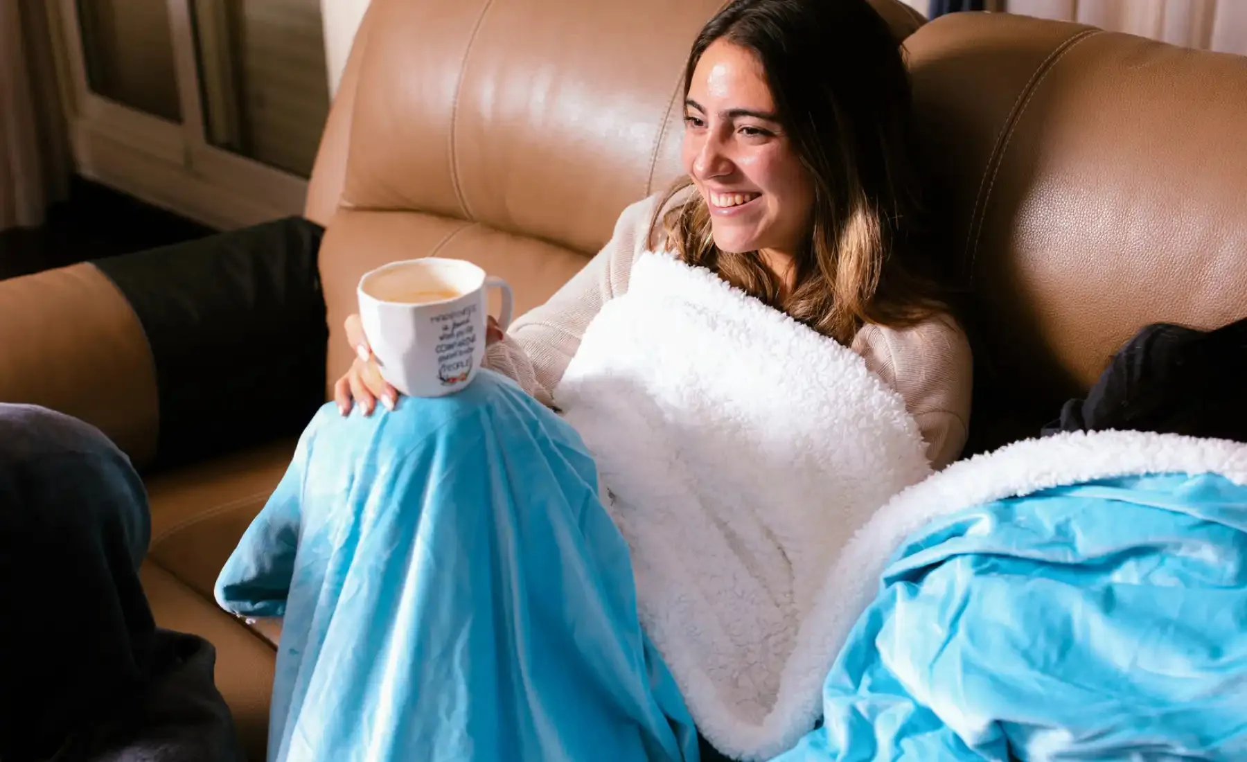 Super Soft Double Side Sherpa/Fleece Blanket (220 x 240 cm)