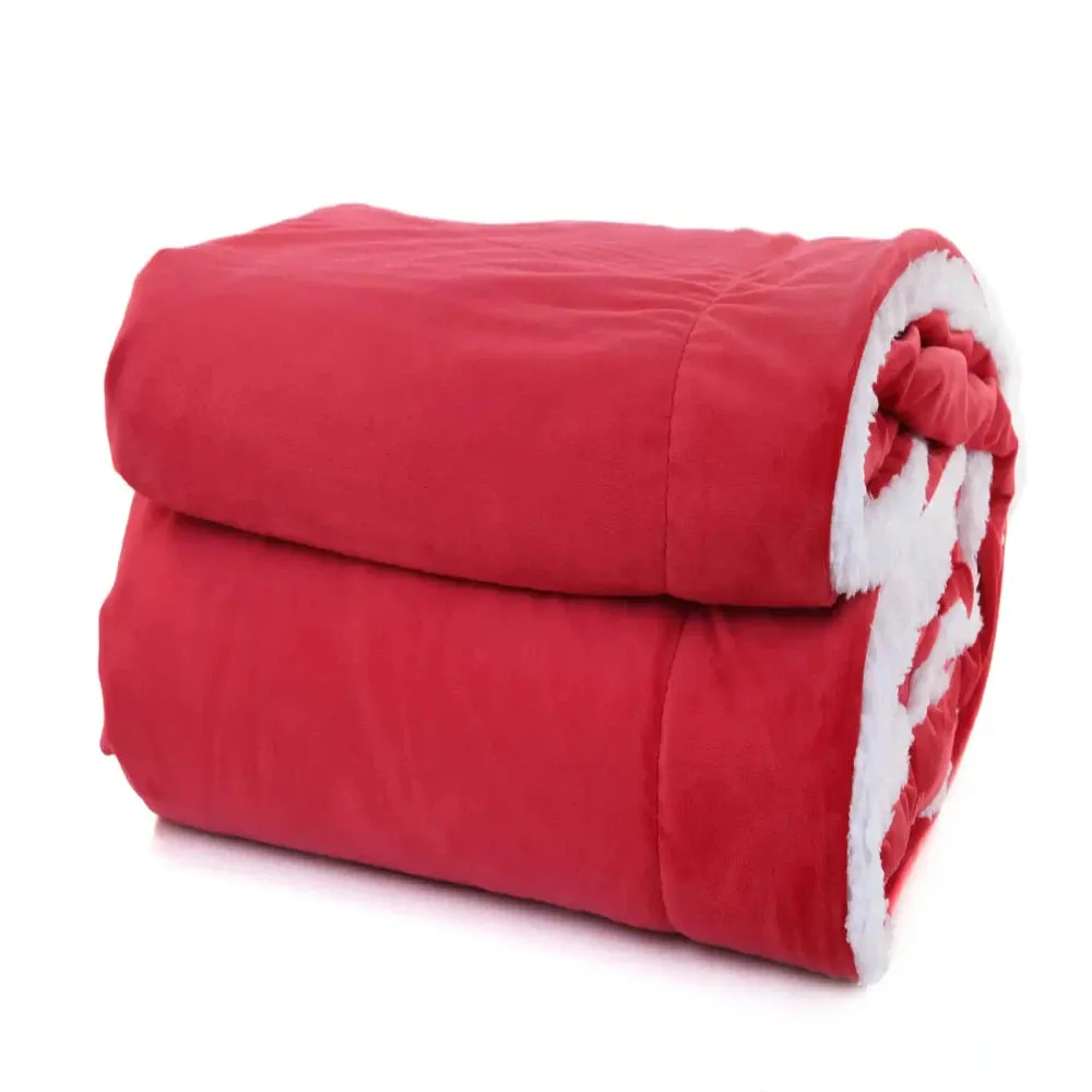 Super Soft Double Side Sherpa/Fleece Blanket (220 x 240 cm)