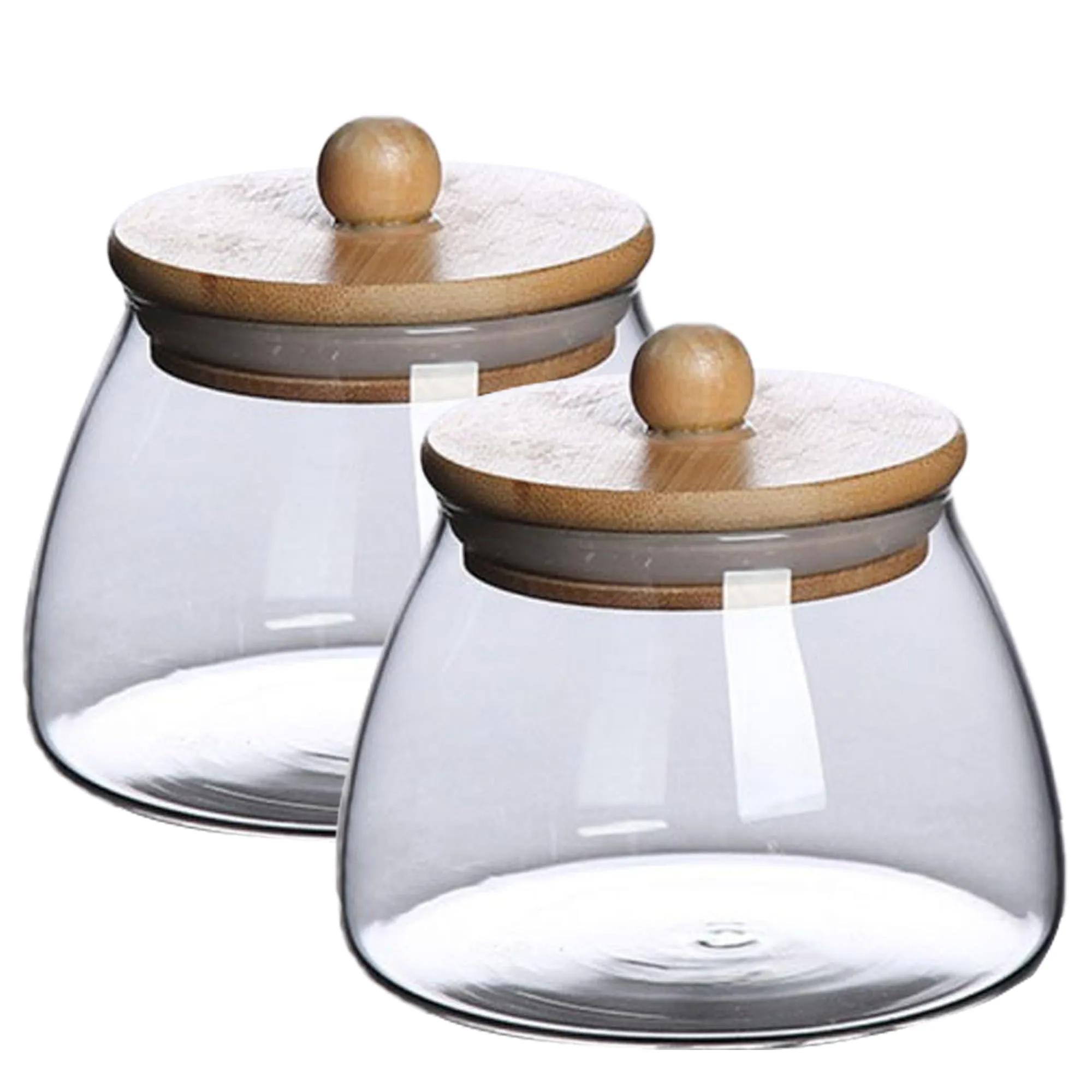 The Better Home Borosilicate Glass Jar for Kitchen Storage with bamboo lid | 500ml (Set -2)| Multipurpose Airtight Jar Glass Container for Cookies, Snacks, Dry Fruits, Nuts | BPA Free | Transparent |