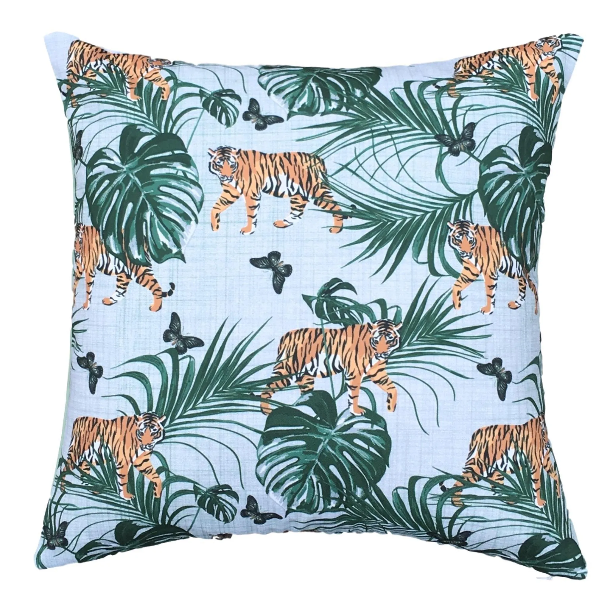 Tiger Water Resistant Garden Cushion Cover Scatter Pillow Cover Tropical Jungle Rainforest