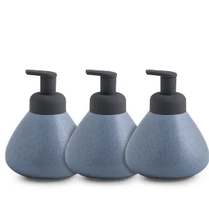 UMAI Foam Soap Dispenser | Stoneware | Ceramic Handwash Bottle for Kitchen | Soap Dispenser for Wash Basin | Bathroom Accessories (Pack of 3)