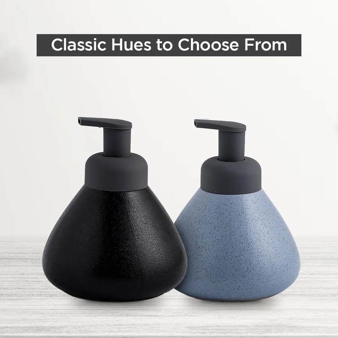 UMAI Foam Soap Dispenser | Stoneware | Ceramic Handwash Bottle for Kitchen | Soap Dispenser for Wash Basin | Bathroom Accessories (Pack of 3)