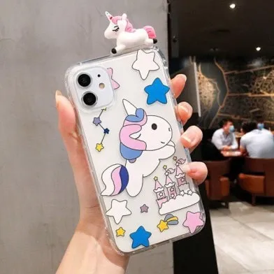 Unicorn 3D Toy Transparent Custom Slim Soft Cases