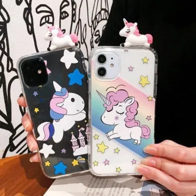 Unicorn 3D Toy Transparent Custom Slim Soft Cases