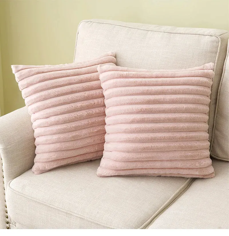 uper Soft Plush Pillow Case - Winter Throw Cushion Cover for Sofa & Bed.