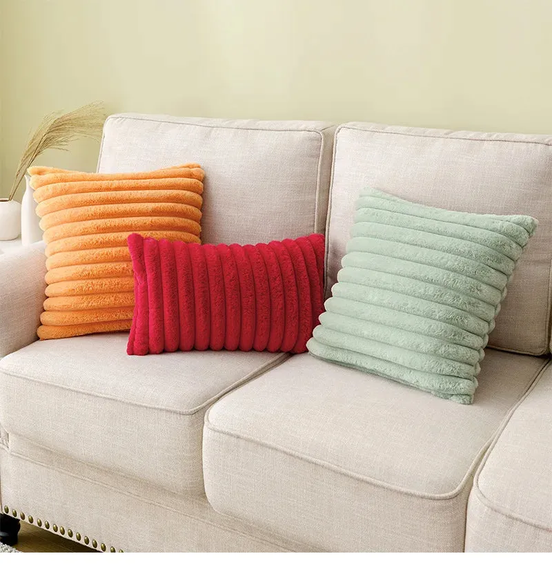 uper Soft Plush Pillow Case - Winter Throw Cushion Cover for Sofa & Bed.