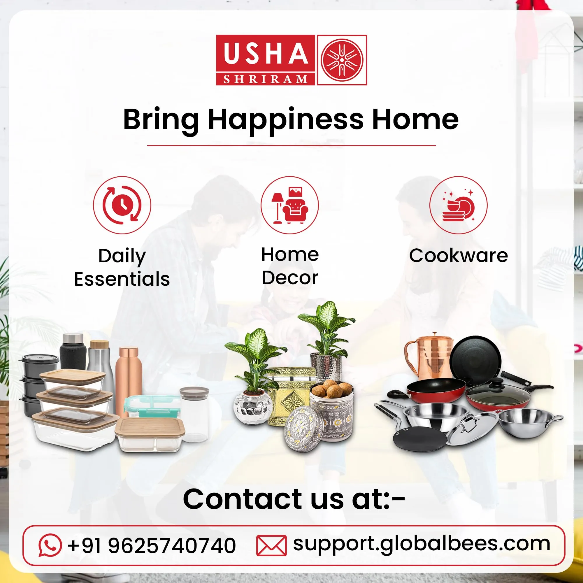 USHA SHRIRAM Borosilicate Container With Bamboo Lid (1.05L)| Fridge Side Door Organiser Box| Vegetable Organiser For Fridge|Kitchen Organise Storage Boxes|Idli Batter Container |Fruit Box For Kitchen