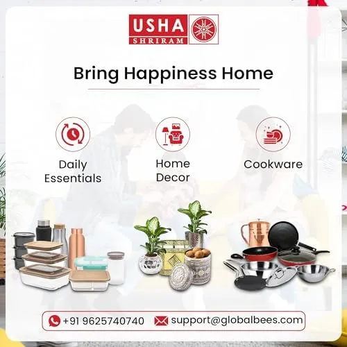 USHA SHRIRAM Ceramic Jar Set (3 Pcs - 500ml, 700ml, 850ml) Container For Kitchen Storage Box | Spice Jars For Kitchen | Air Tight Kitchen Jars & Containers Set With Lid For Storage | Black