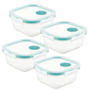 Vent Lid Glass 4-Piece 17-Oz. Food Storage Container Set