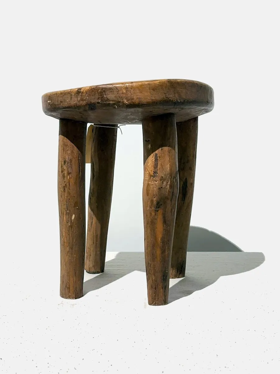 Vintage Blond Wood Curvy Leg Senufo Stool