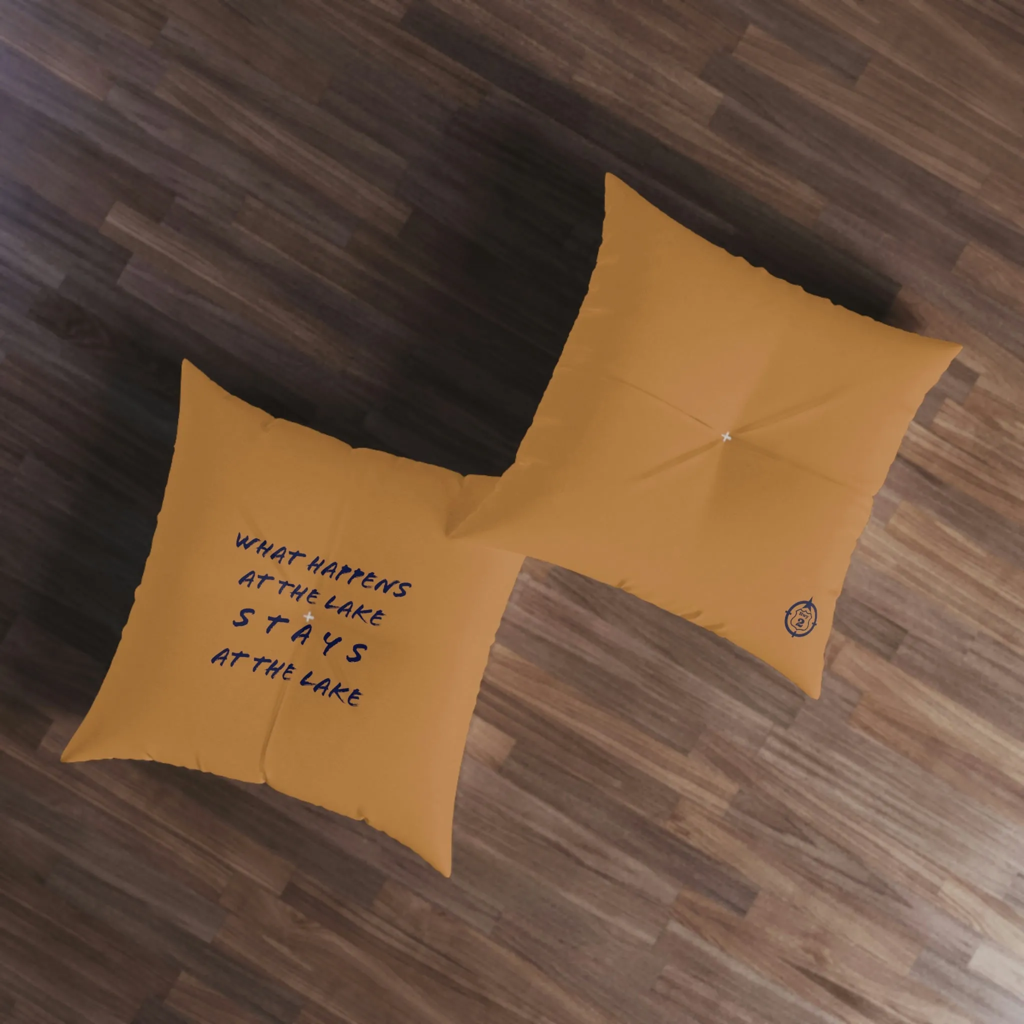 What Happens At The Lake - BROWN - Tufted Floor Pillow, Square