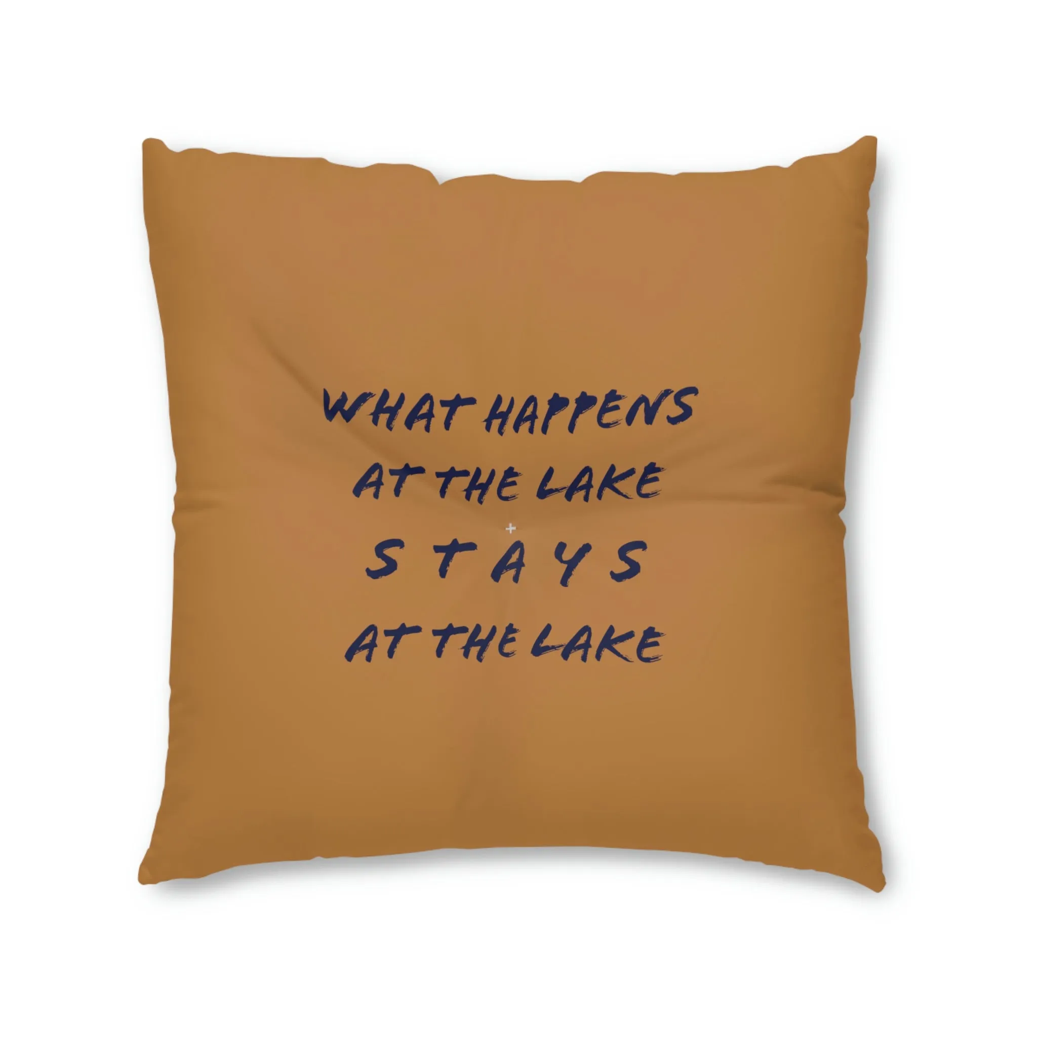 What Happens At The Lake - BROWN - Tufted Floor Pillow, Square